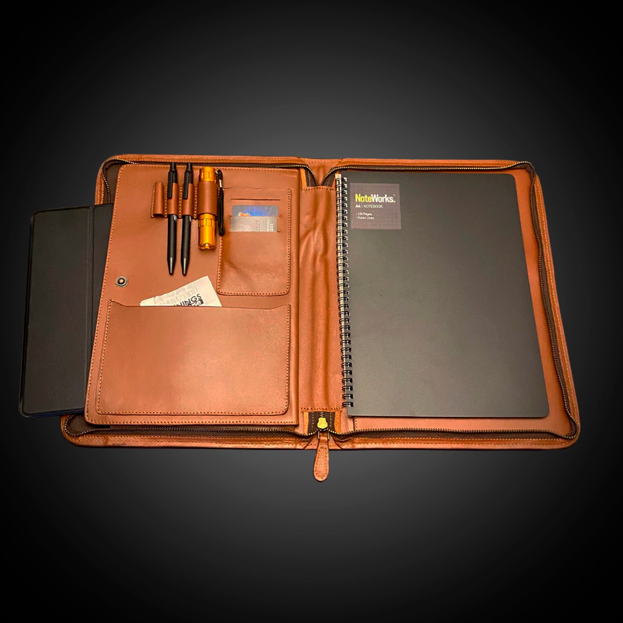 Trucknco Leather Work Folder personalise