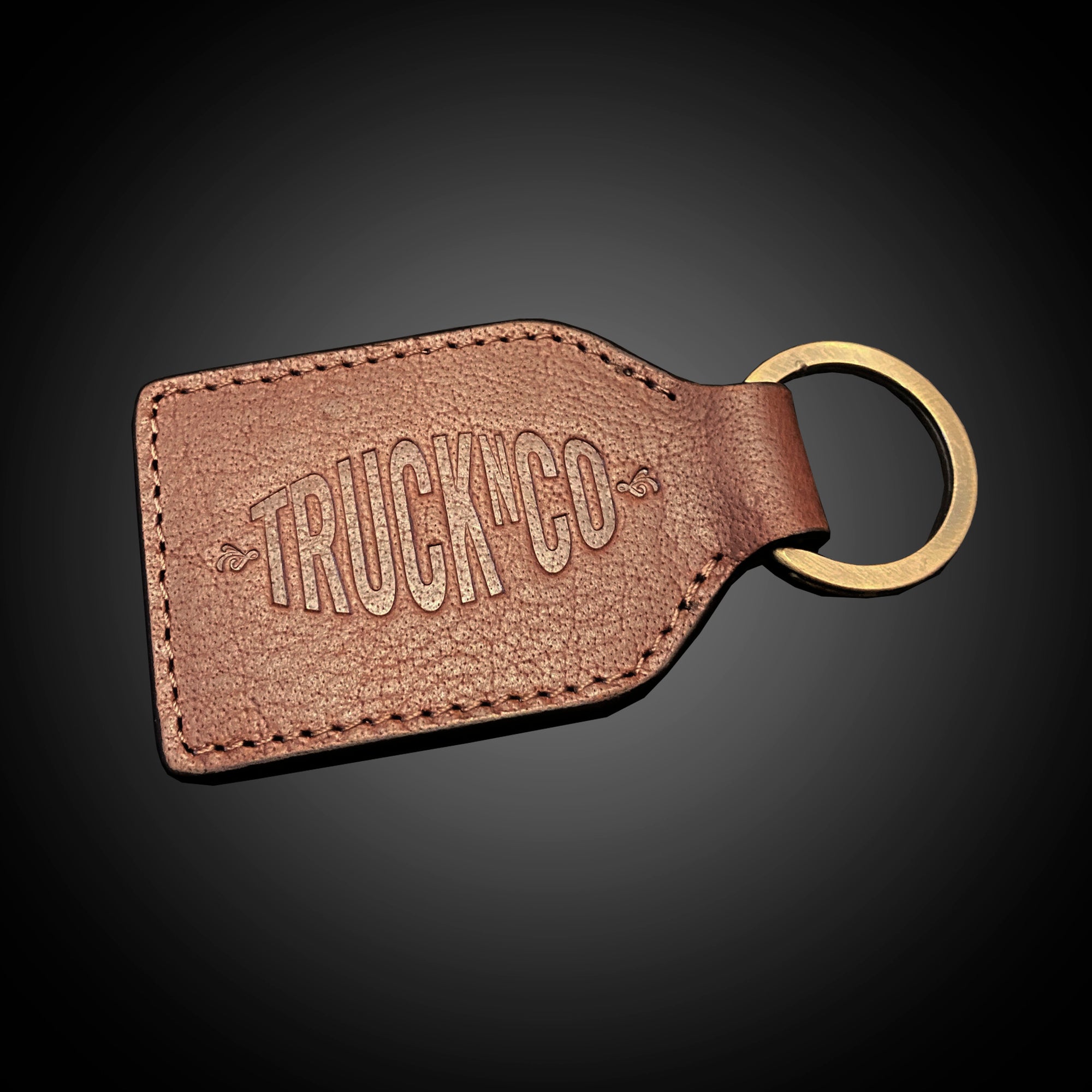 Trucknco leather key ring personalise